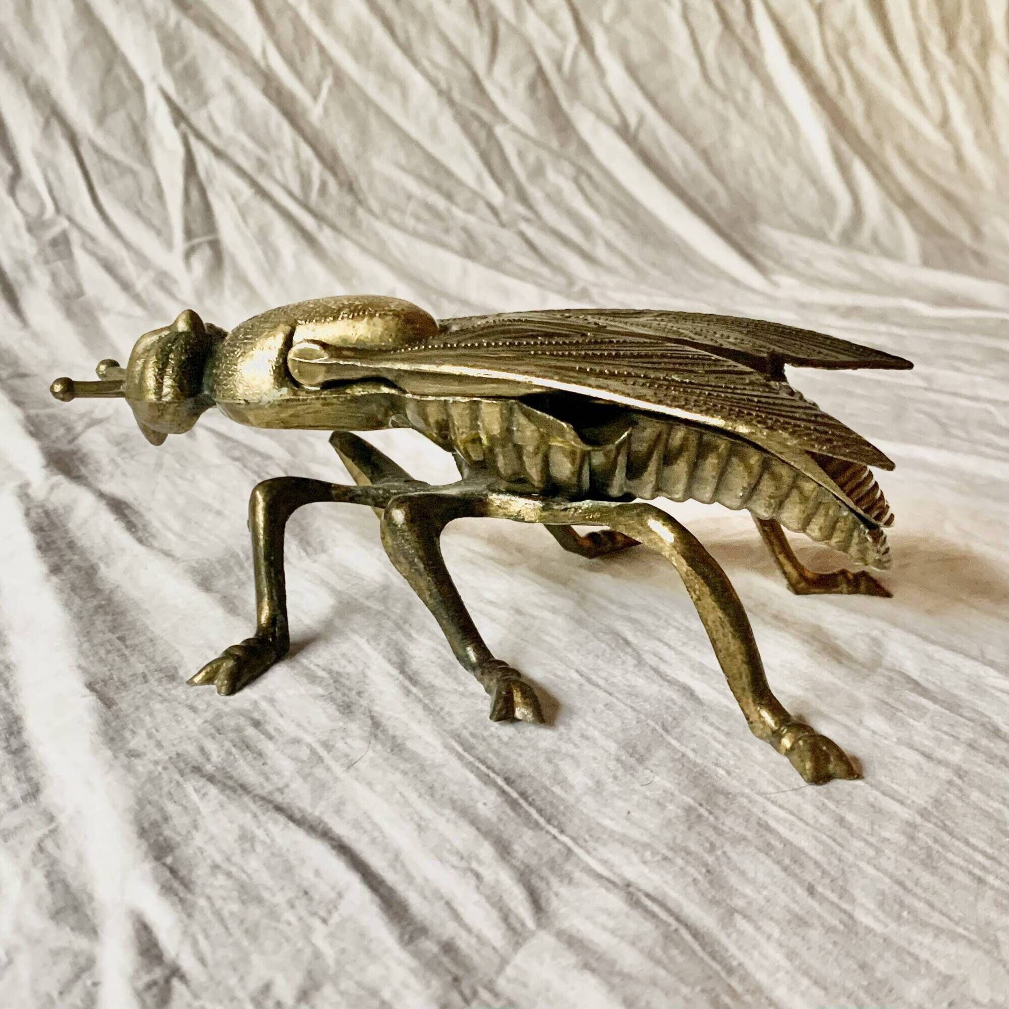 Vintage brass ashtray in the shape of a fly - Made in Italy