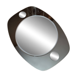 Vintage oval smoked brown mirror