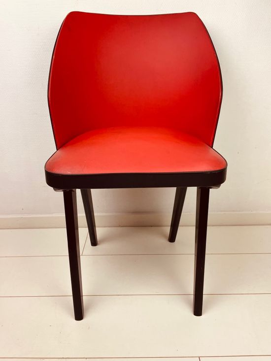 Bright red vintage cocktail chair 50s-60s