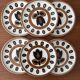 Set of 6 Boch La Louvière plates model Kimono tulip flower.