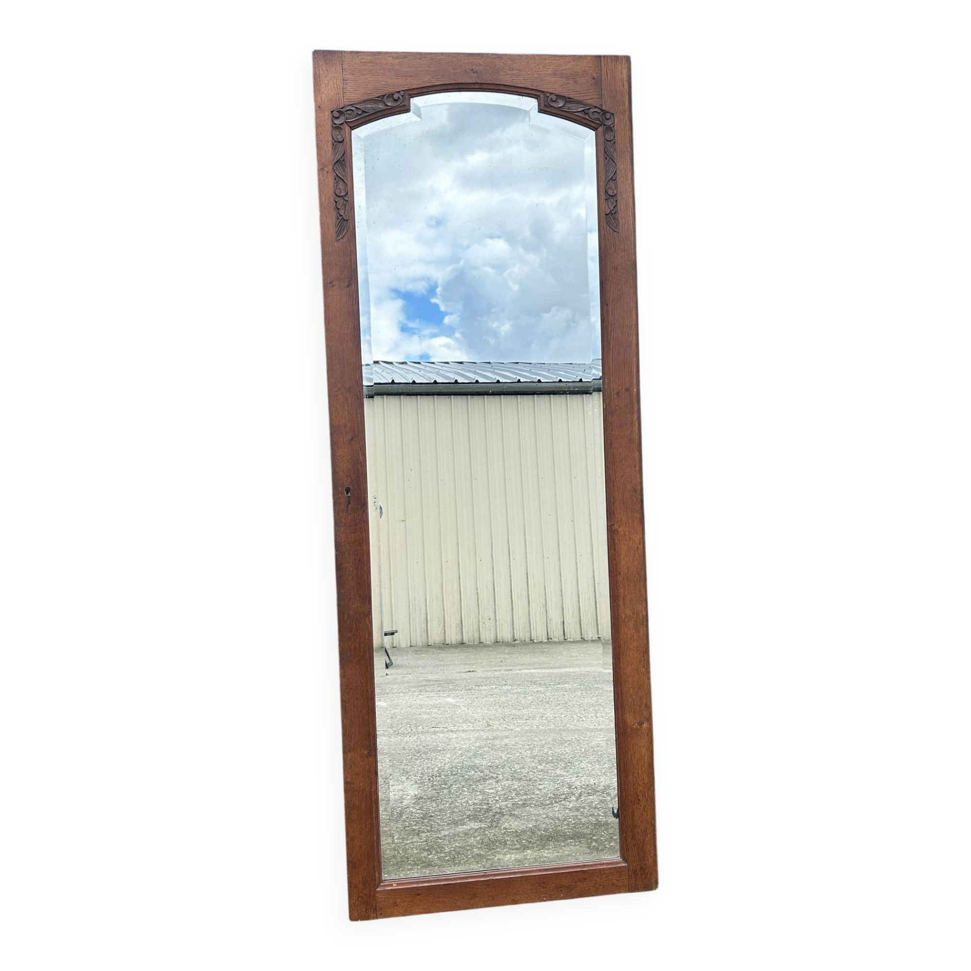 Large vintage wardrobe door mirror, 1930s.