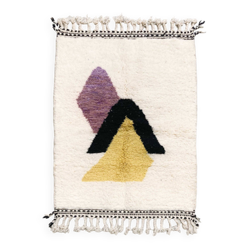 Tapis berbère marocain Beni Ouarain à motifs colorés 1,47x1,08m