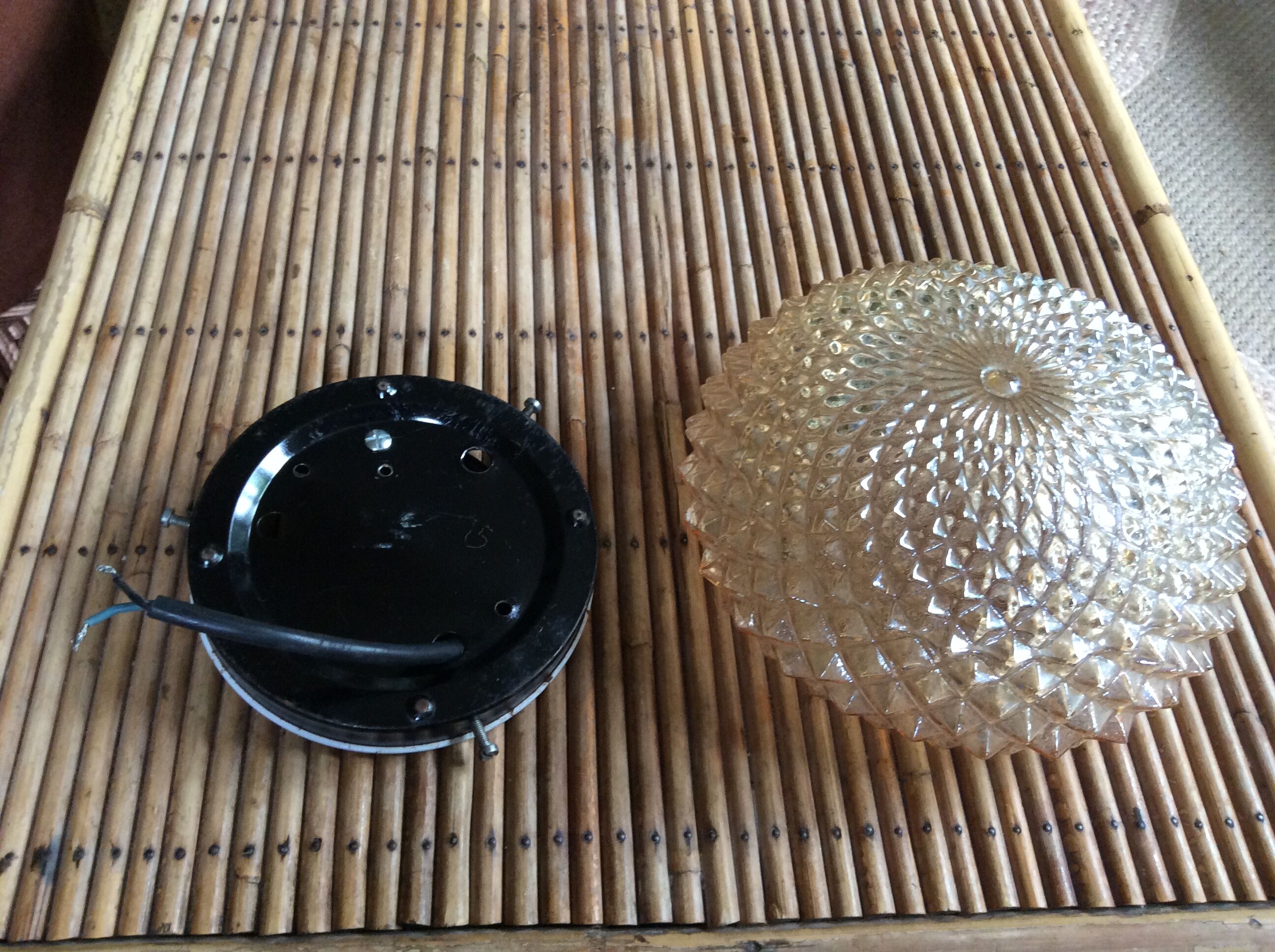 Molded glass ceiling light