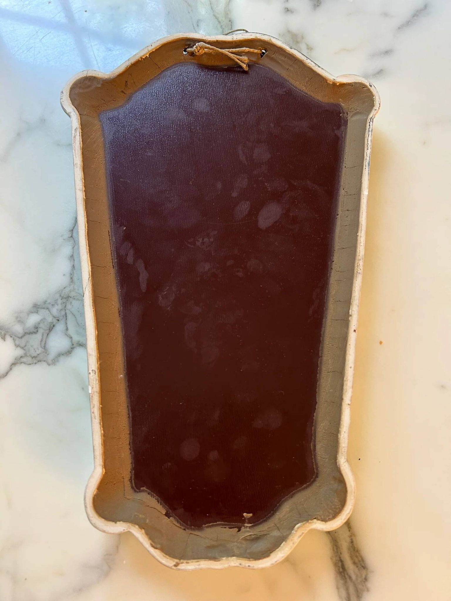 Miroir en céramique verte et blanche par Gmundner Keramik, Autriche, années 1960.