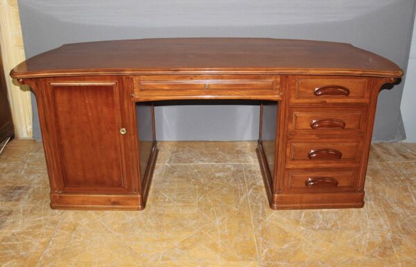 Bureau Plat Art Nouveau en Acajou signé Emile Gallé