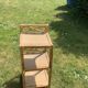 Bamboo and wicker shelf, 3 vintage floors