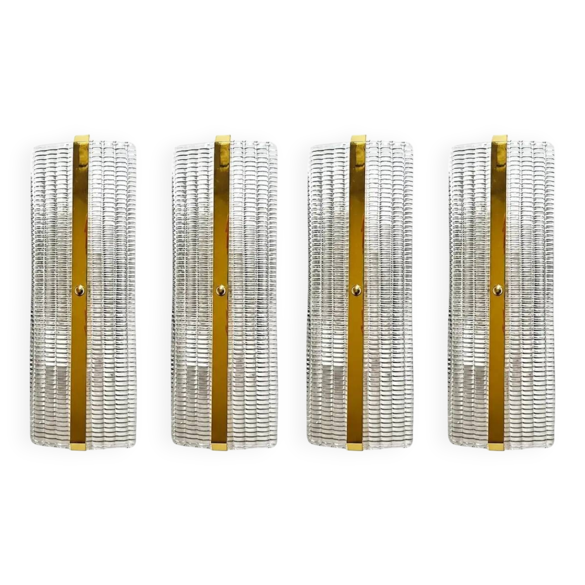 Contemporary Luxury Murano Glass Wall Sconces with Gold Finish — 4 Set