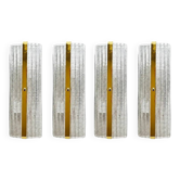 Contemporary Luxury Murano Glass Wall Sconces with Gold Finish — 4 Set