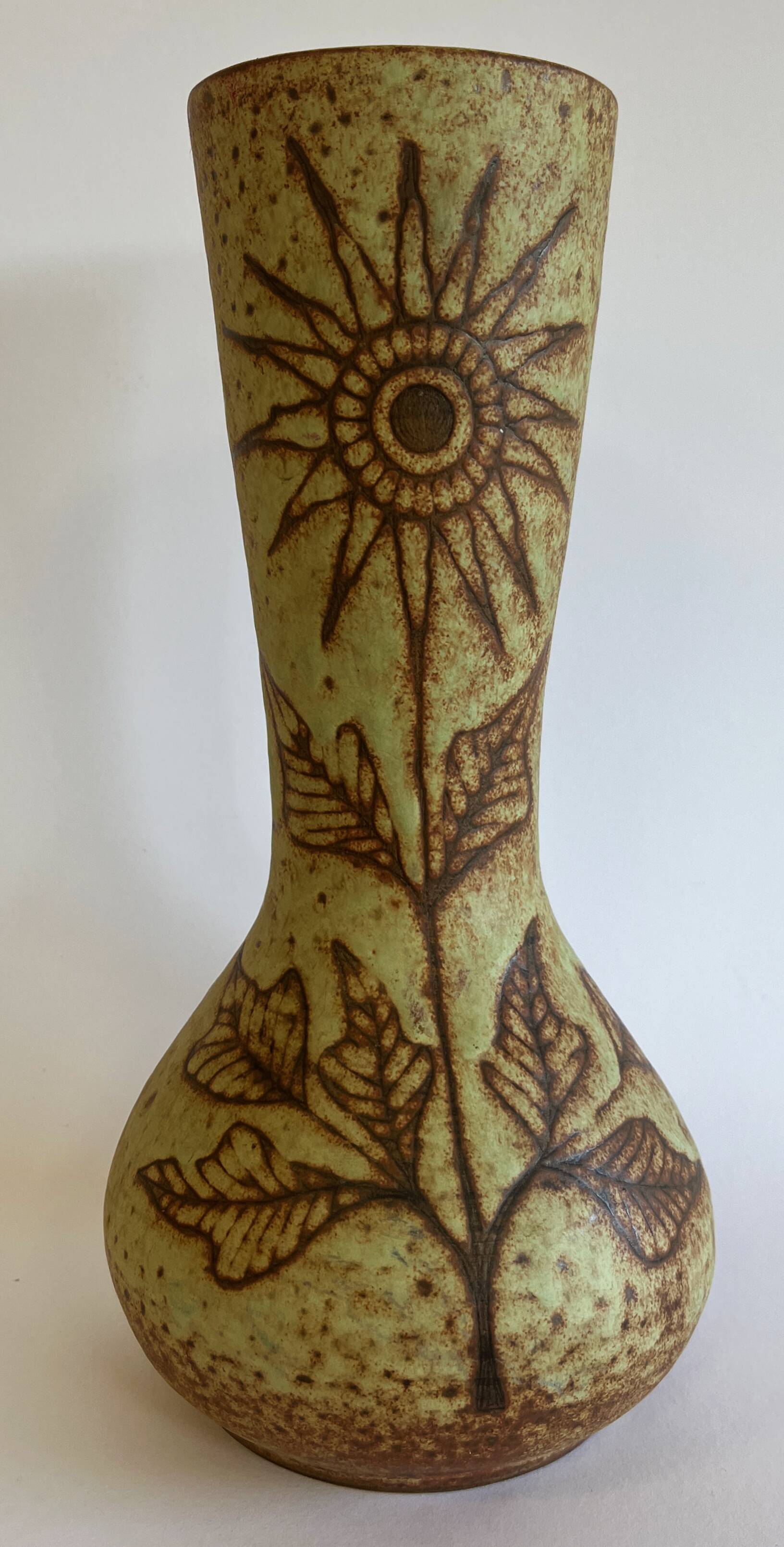 Vallauris ceramic Sunflower vase by Jacques Fonck & Jean Mateo circa 1970