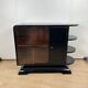 French Art Deco Half Cabinet in Black Lacquer and Mahogany, 1930