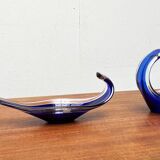 Vintage vase and bowl in art glass from Bayel, France, 1970s, set of 2.