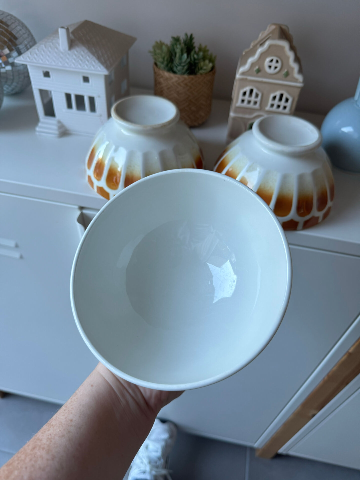 Set of 3 beautiful vintage Digoin bowls.