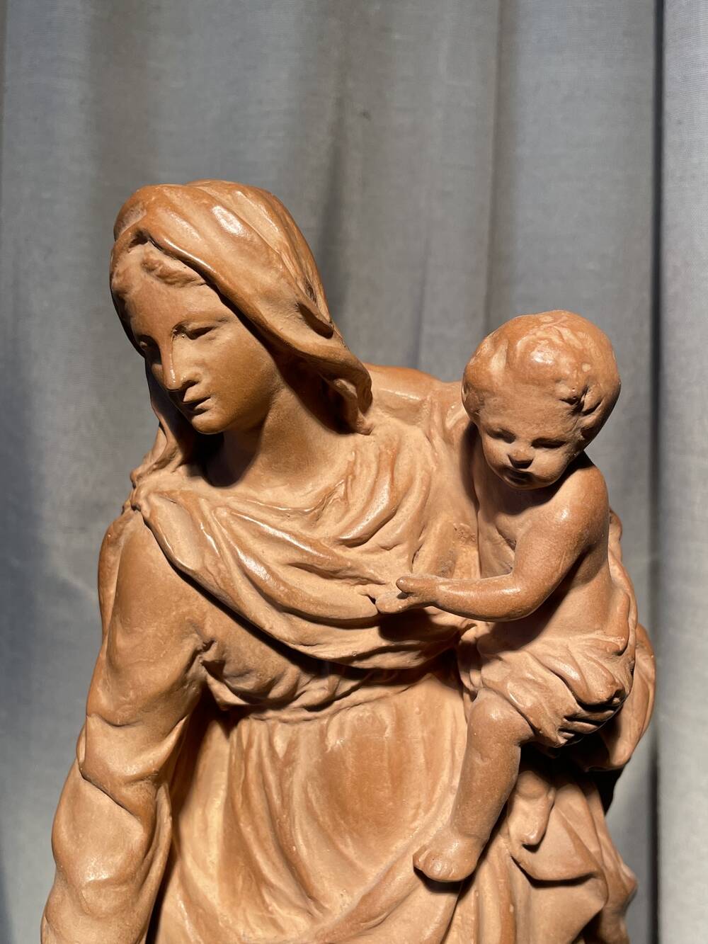 Virgin and child after jean dubois in resin louvre museum