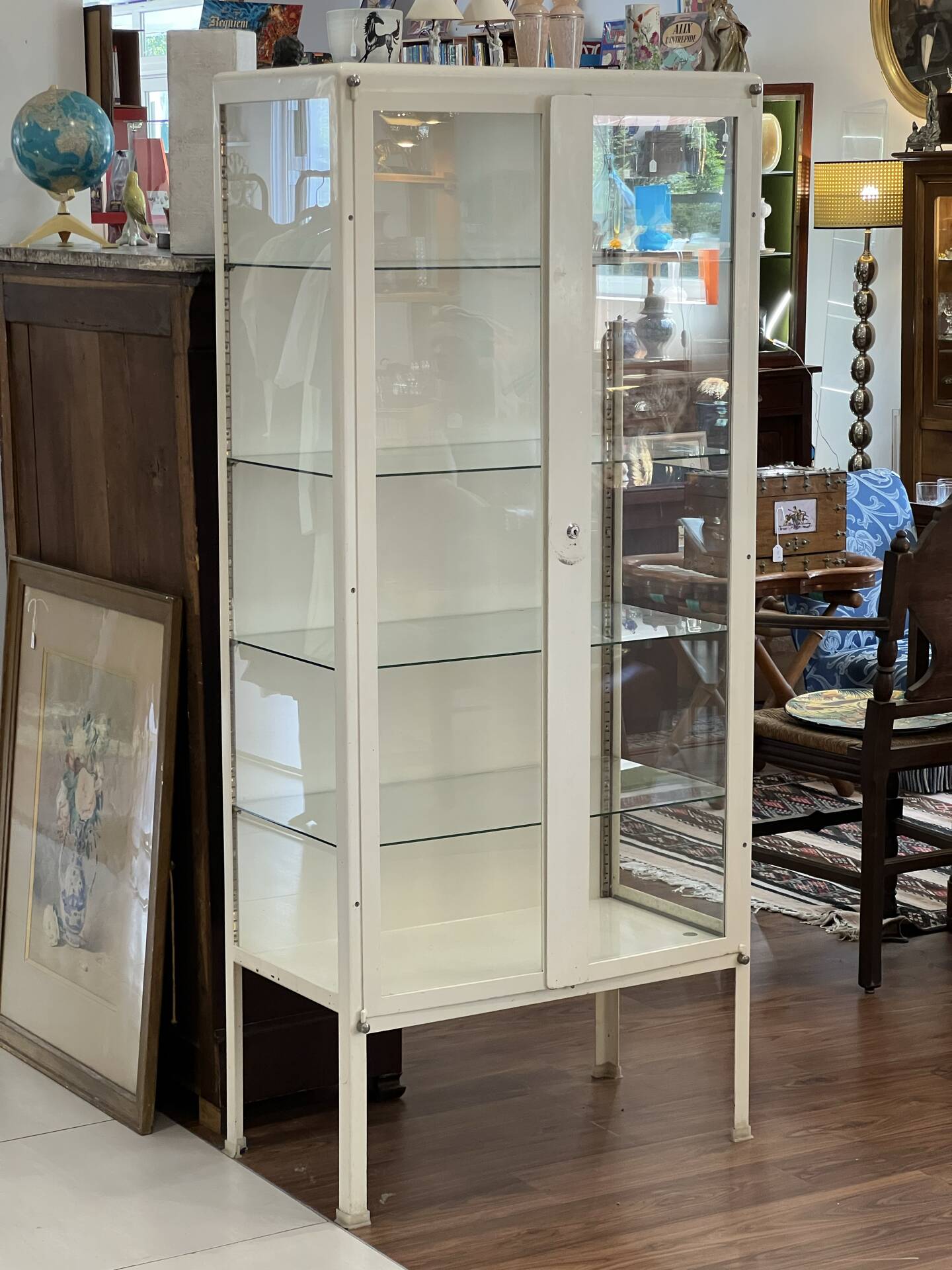 Vintage pharmacy display cabinet
