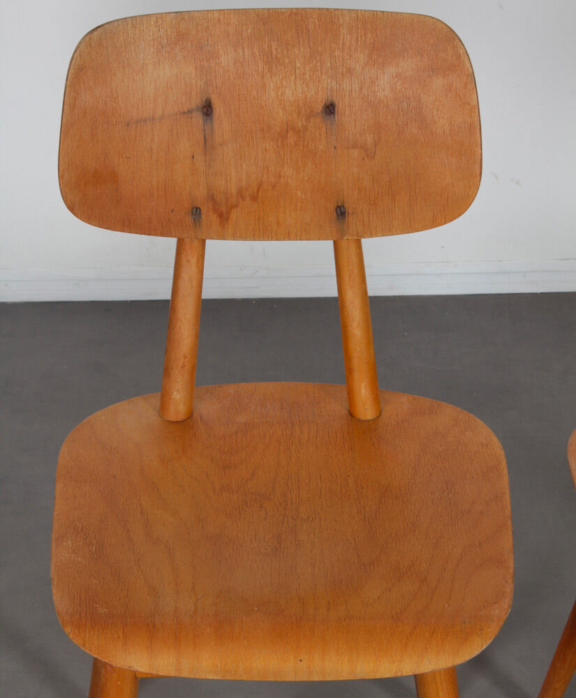 Pair of wooden chairs produced by Ton, 1960