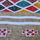 Tapis gris multicolore fait main - 118x68cm