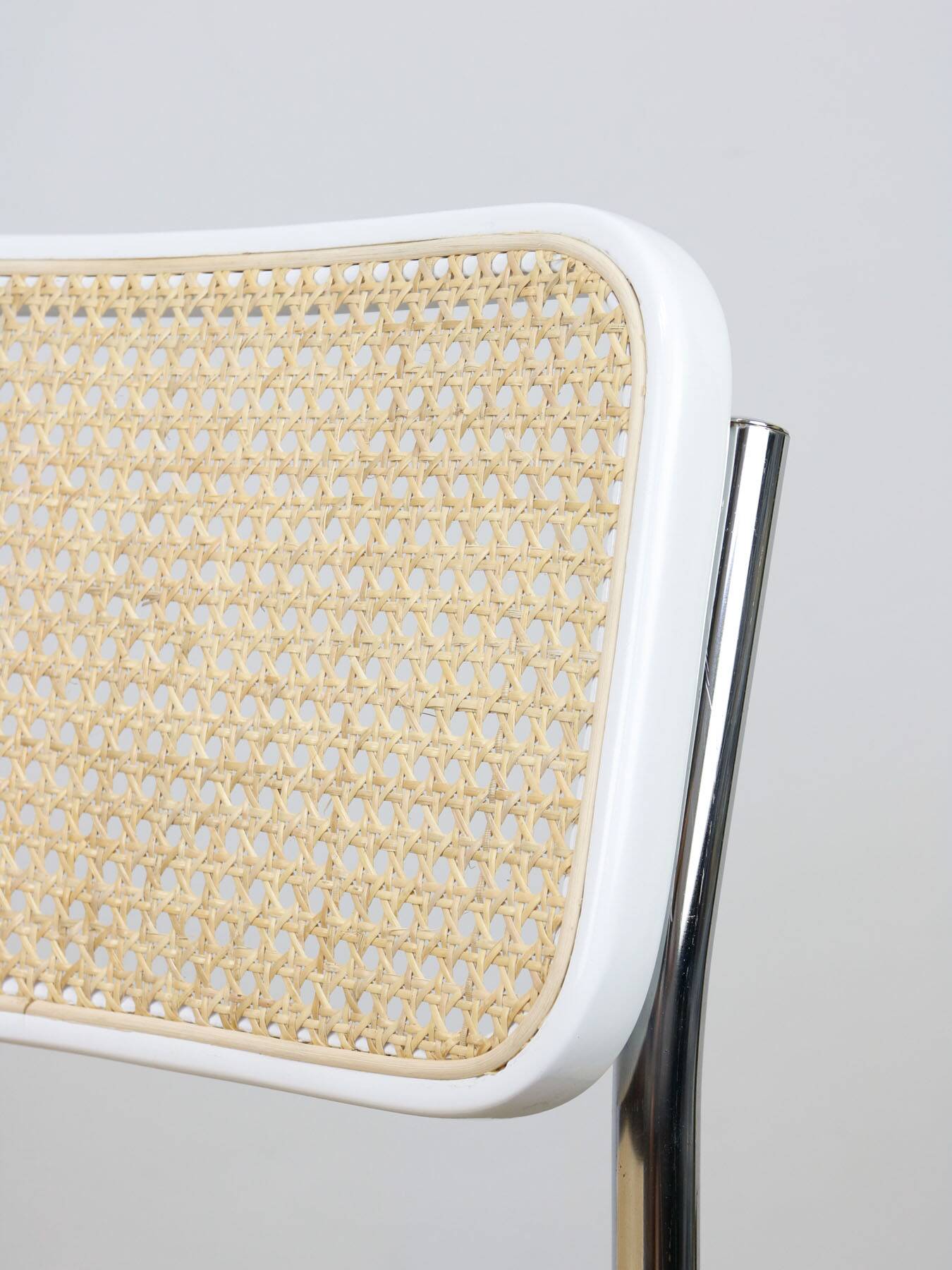 Vintage White Cesca B32 Chair by Marcel Breuer