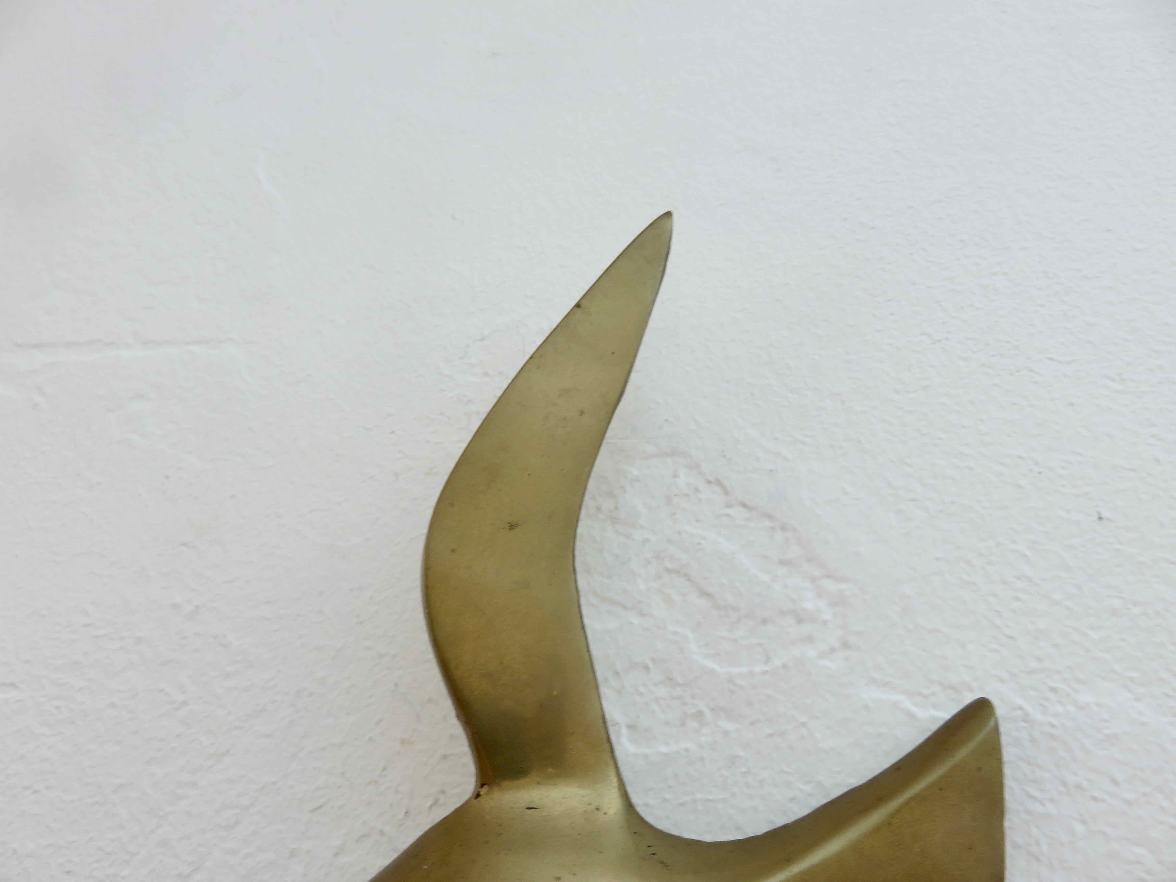 Seagull, bird, swallow, brass wall decoration 1970