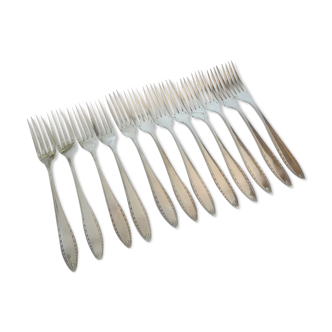 Christofle 12 fourchettes de table en métal argenté