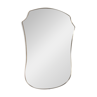 Vintage mirror with gold rim, 1960s