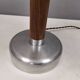 Table lamp with a teak ‘trunk’, silver-coloured metal base, acrylic shade