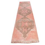 3X12 Turkish Vintage Red Brown Classic Runner Rug, 91x362Cm