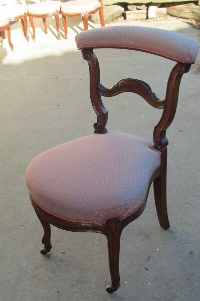 Lot of 5 chairs called pontoon or voyeuristic, Napoleon III , mahogany
