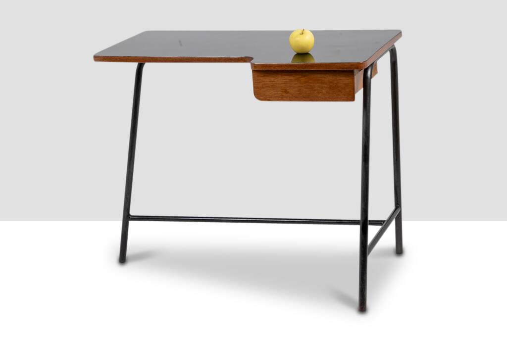 Jacques Hitier for MBO, Desk in oak and black metal, year 1951