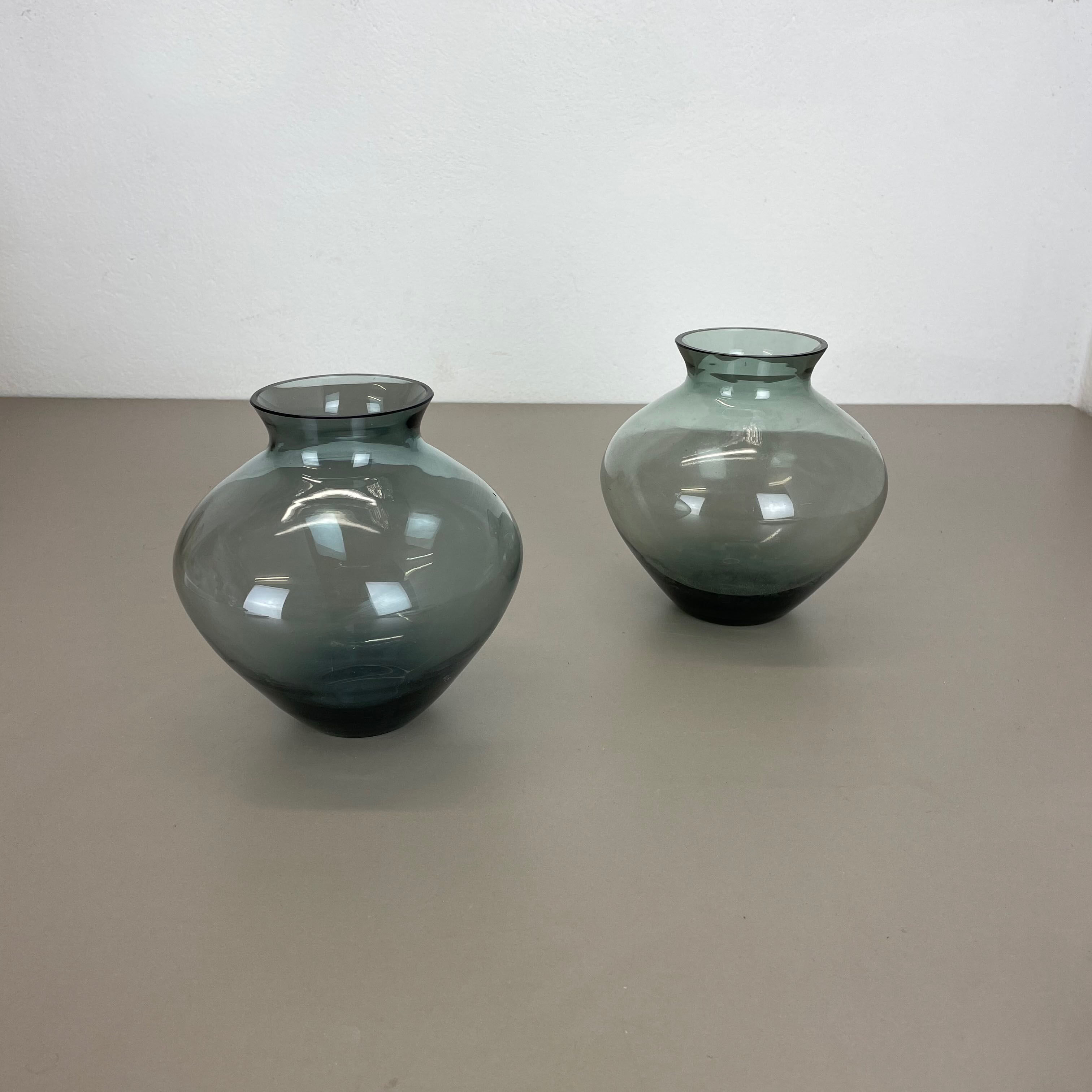 Vintage set of two heart vases turmaline by wilhelm wagenfeld for wmf, 1960s