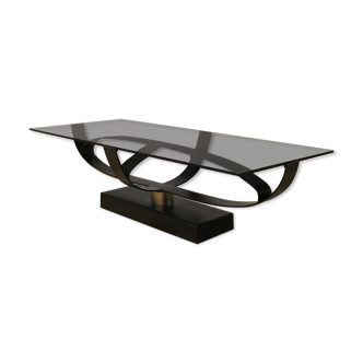 Black glass coffee table