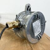 Industrial french polished aluminium hanging tube light, 1970s
