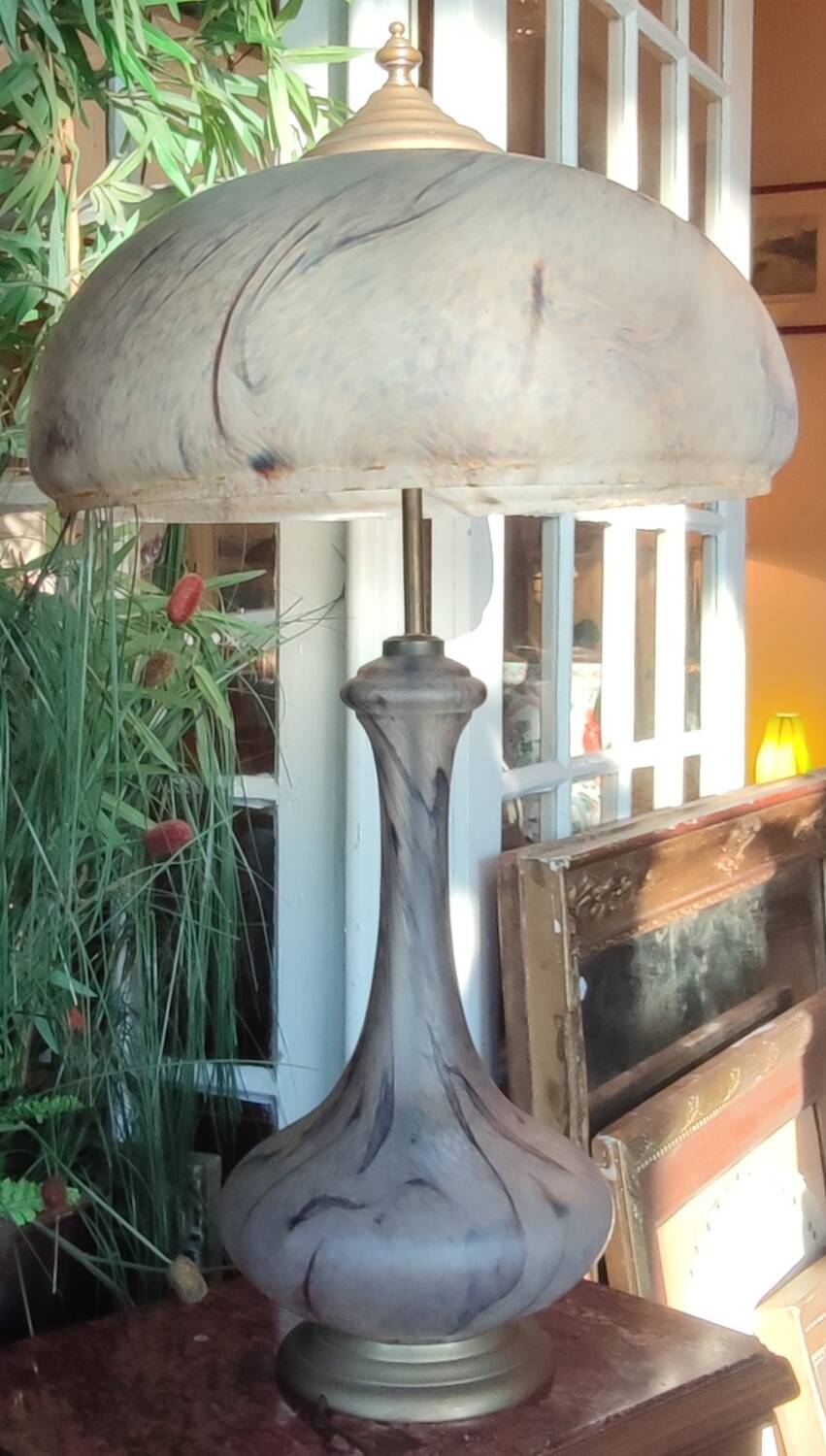 Grande lampe à poser verrerie de vianne pour suberville