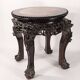 China, 19th century ironwood and marble pedestal coffee table