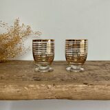 6 verres à liqueur dorés