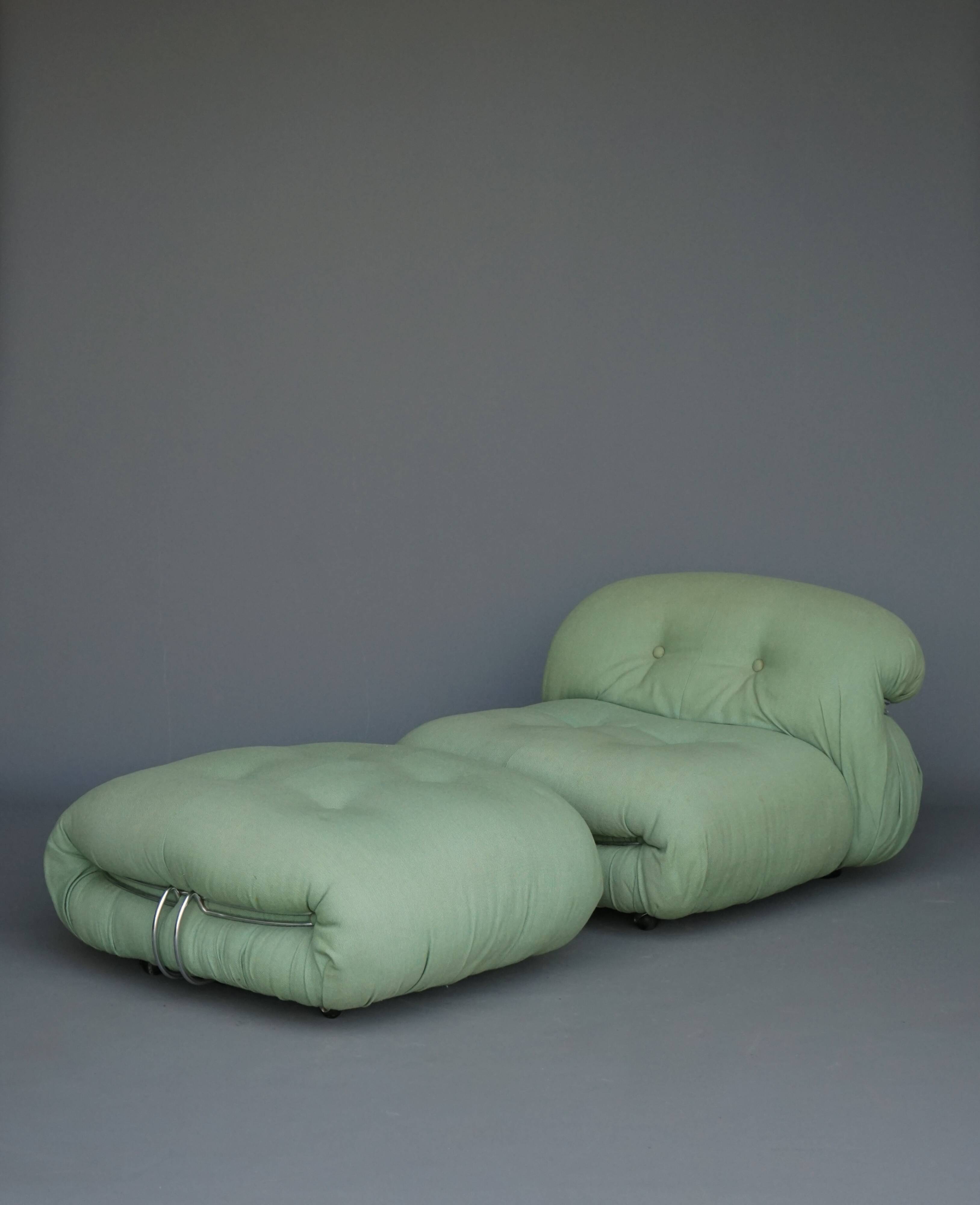 Fauteuil lounge et ottoman Soriana par Afra & Tobia Scarpa pour Cassina,