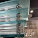 Large suspended chandelier, glass ceiling light, Italy 1970s.