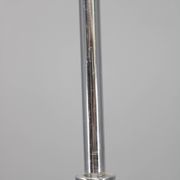 Art Deco chrome and sandblasted glass chandelier, Czechoslovakia, 1940s
