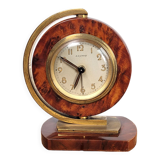 Alarm clock Bayard 1950 walnut and brass