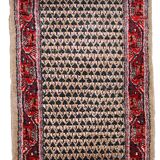 Vintage Indian Carpet Seraband handmade 65cm x 125cm 1970s, 1C801
