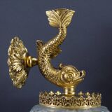 Pair of wall lamps Vintage Dauphin Brass Bathroom