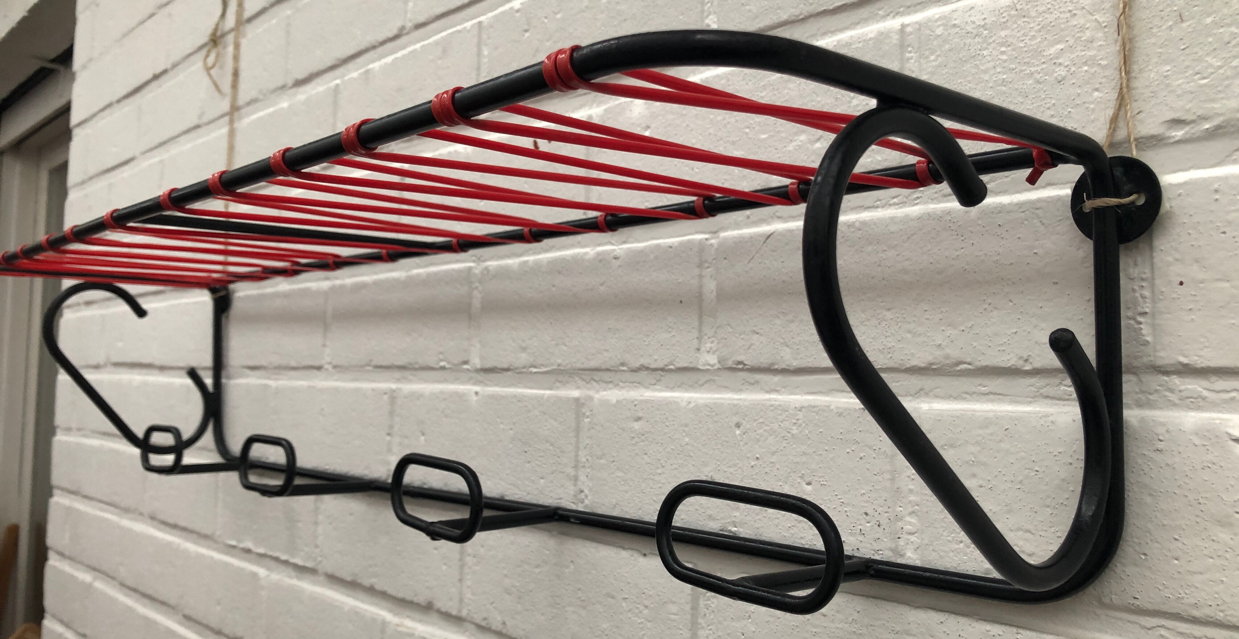 Coat rack of the 50s metal and scoubidou thread
