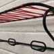 Coat rack of the 50s metal and scoubidou thread