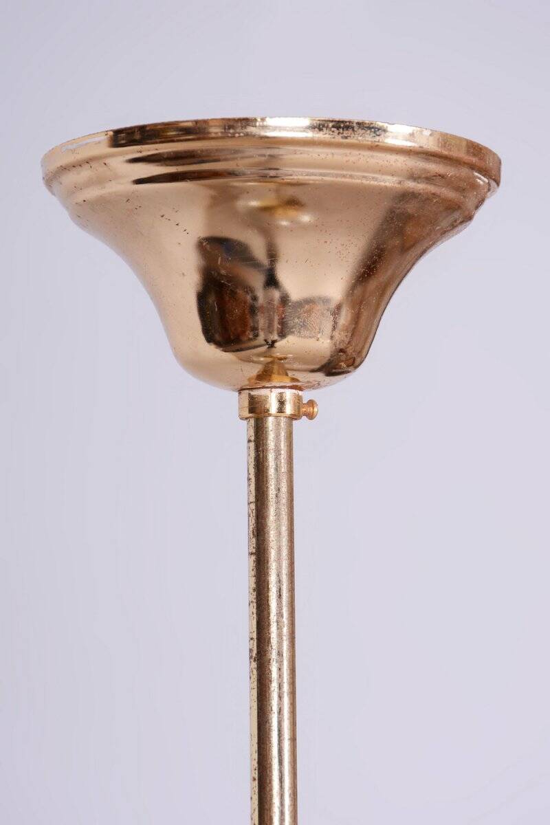 Mid-Century Chandelier in Glass and Brass by Kamenický Šenov, Czech, 1960s