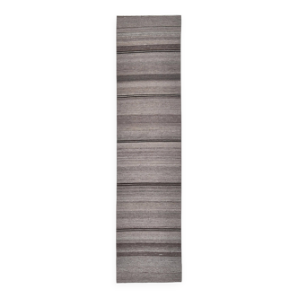 Tapis Kilim rayé marron beige 2x9 71x279 cm SK 241367