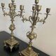 Pair of five-light gilded bronze candelabras, Napoleon III, 19th century.