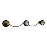 Vintage 1960s gold coat rack with 3 hooks - 45 x 7 cm