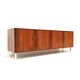 Vintage rosewood low sideboard with four doors from the 1960s