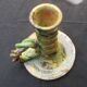 Small lamp base or candle holder in glazed earthenware, Bernard CLUNY pottery