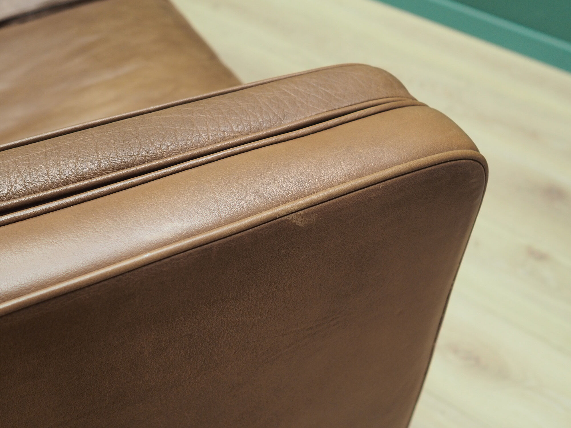 Sofa in brown leather, Danish design, 60's, designer: Mogensen Koch