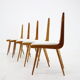 Ensemble des années 1960 de six chaises de salle à manger en chêne rare, Tchécoslovaquie